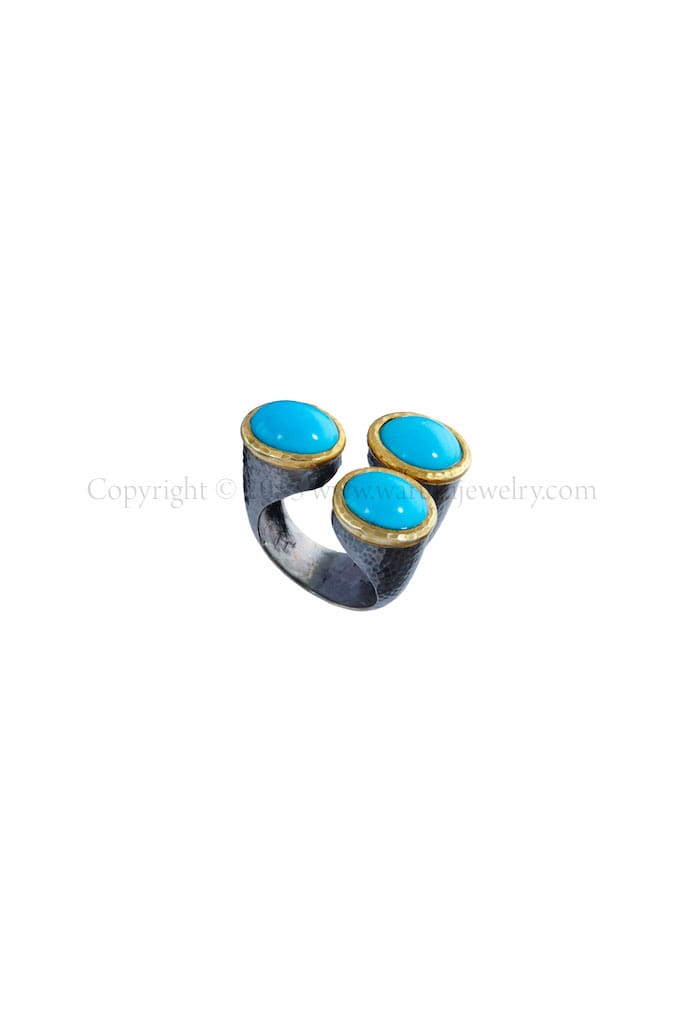 Warutti Tri-Turquoise Ring